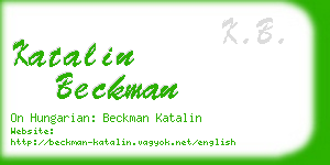 katalin beckman business card